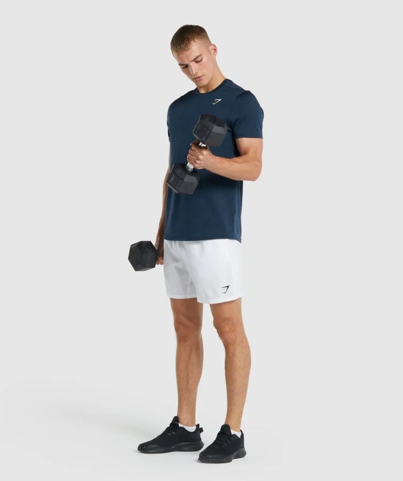 Men's Gymshark Arrival Regular Fit T-Shirts Navy | NZ 0OMYAV